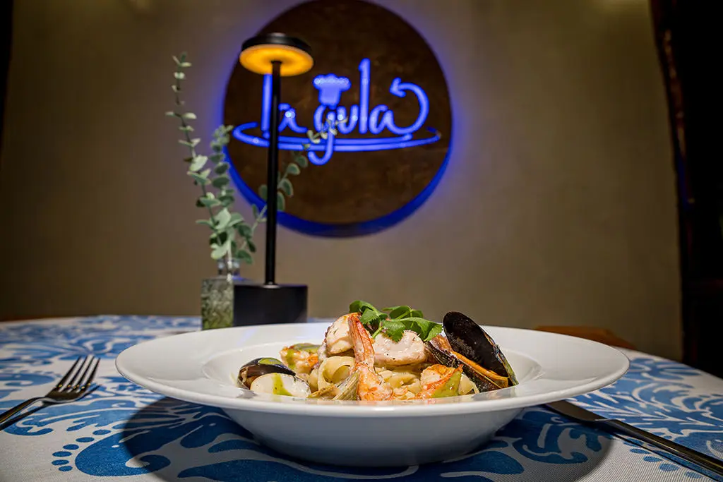Mediterranean seafood pasta